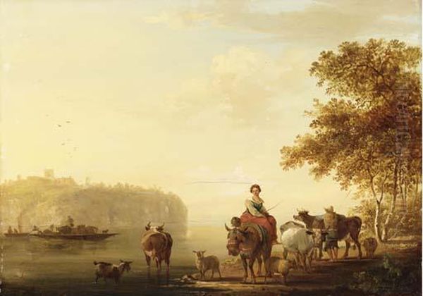 Le Passage Du Gue Oil Painting by Jacob Van Stry