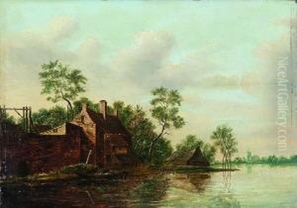 Hollandische
 Kanallandschaft Oil Painting by Jacob Van Stry