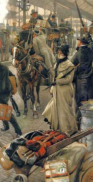 The Departure Platform, Victoria Station Oil Painting by James Jacques Joseph Tissot