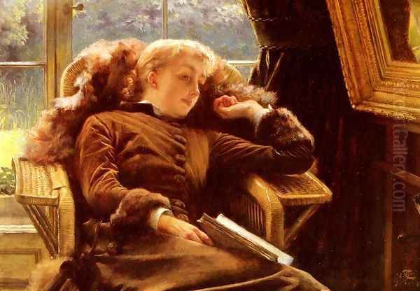 Kathleen Newton In An Armchair Oil Painting by James Jacques Joseph Tissot