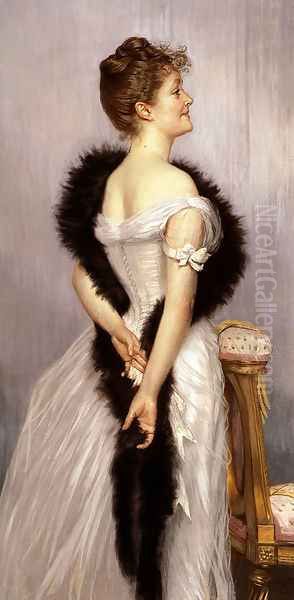 Vicomtesse De Montmorand Oil Painting by James Jacques Joseph Tissot