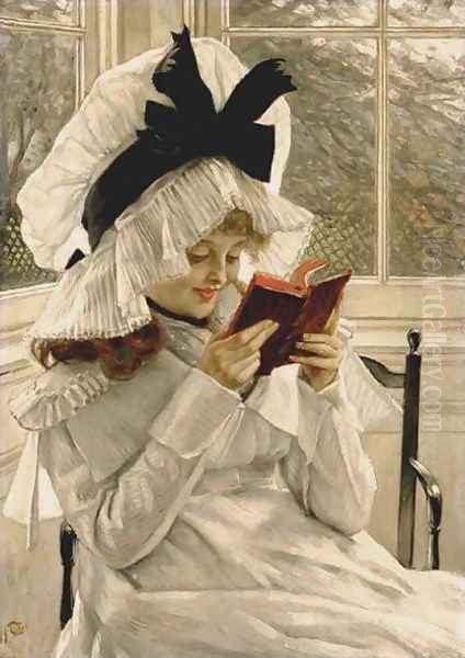 Reading a Book Oil Painting by James Jacques Joseph Tissot