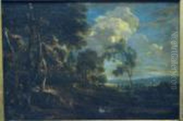 Paysage De Foret Oil Painting by Lucas Van Uden