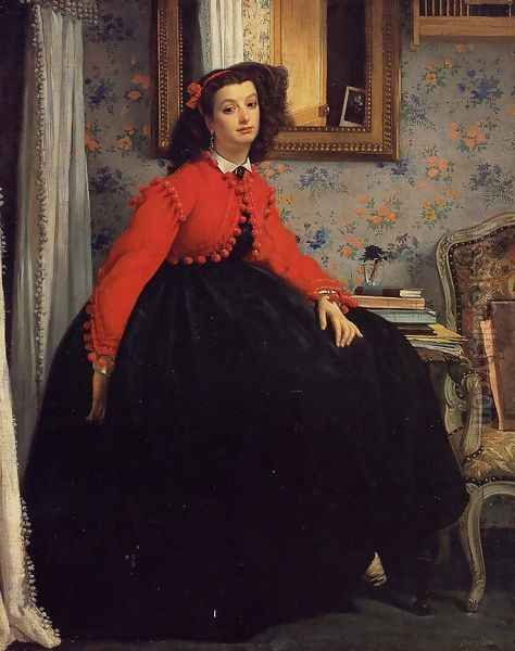 Portrait of Mademoiselle L.L. (Young Woman in a Red Jacket) 1864 Oil Painting by James Jacques Joseph Tissot