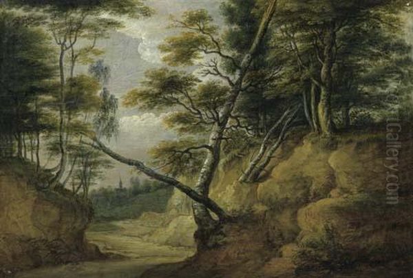 Landscape In Flanders. Oil Painting by Lucas Van Uden