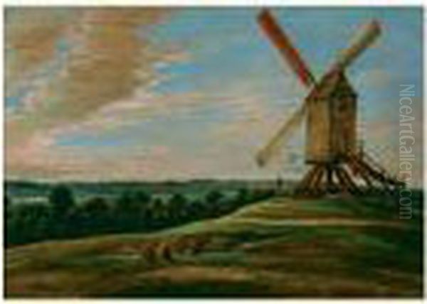 Paysage Au Moulin Oil Painting by Lucas Van Uden