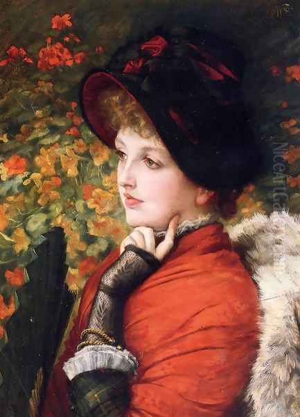 Type Of Beauty (or Kathleen Newton) Oil Painting by James Jacques Joseph Tissot