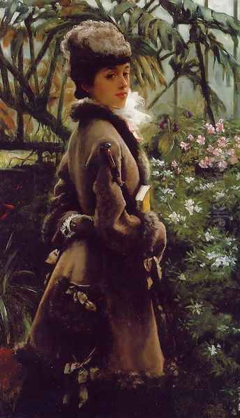 In the Greenhouse Oil Painting by James Jacques Joseph Tissot