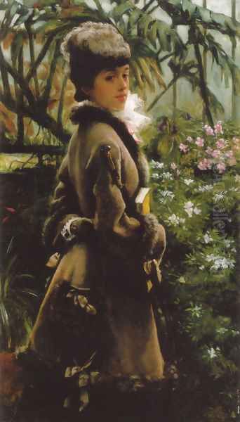 Dans la serre (In the greenhouse) Oil Painting by James Jacques Joseph Tissot