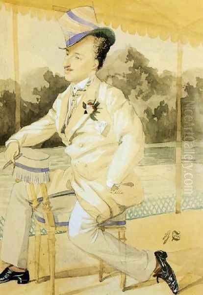 Jacques A Dandy Oil Painting by James Jacques Joseph Tissot