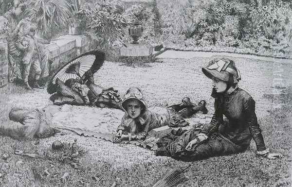 En Plein Soleil (Etching) (In The Sulight) Oil Painting by James Jacques Joseph Tissot