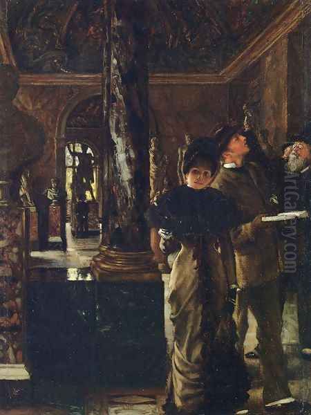 Foreign Visitors at The Louvre Oil Painting by James Jacques Joseph Tissot