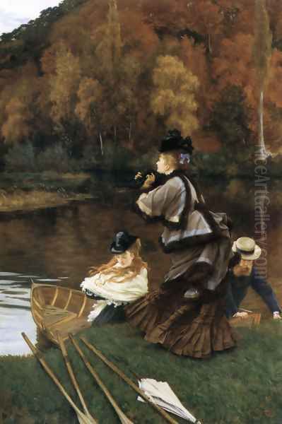 Autumn on the Thames (or Nuneham Courtney) Oil Painting by James Jacques Joseph Tissot