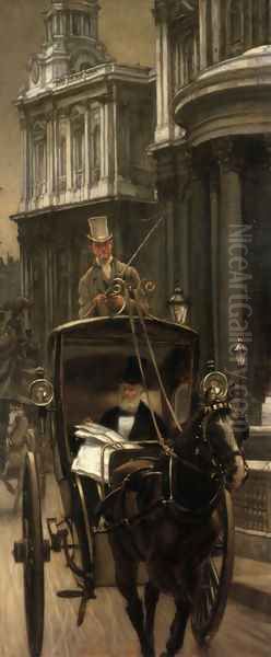 Going to Business (or Going to the City) Oil Painting by James Jacques Joseph Tissot