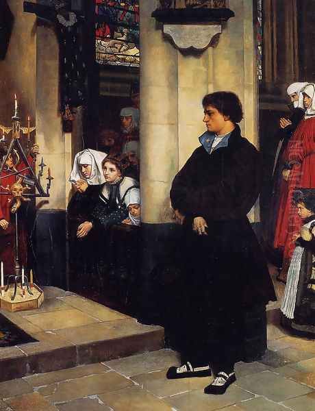 During the Service (or Martin Luther's Doubts) Oil Painting by James Jacques Joseph Tissot