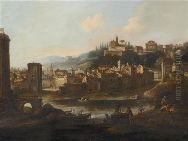 Views Of The City Of Rome Oil Painting by (circle of) Wittel, Gaspar van (Vanvitelli)