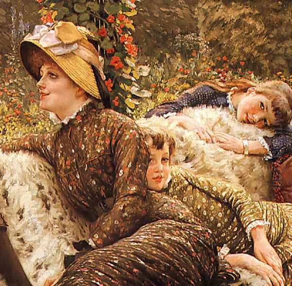 The Garden Bench (detail) Oil Painting by James Jacques Joseph Tissot