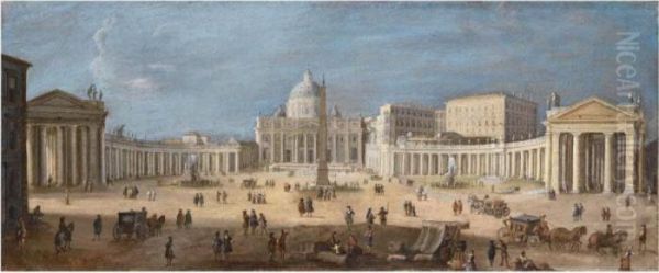 A View Of St. Peter's Basilica, Rome Oil Painting by (circle of) Wittel, Gaspar van (Vanvitelli)