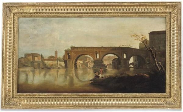 The Ponte Rotto, Rome Oil Painting by (circle of) Wittel, Gaspar van (Vanvitelli)