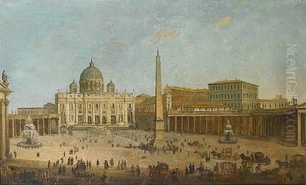 Saint Peter's Square, Rome Oil Painting by (circle of) Wittel, Gaspar van (Vanvitelli)