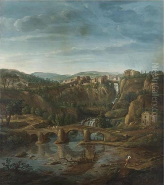 Veduta Di Tivoli Oil Painting by (circle of) Wittel, Gaspar van (Vanvitelli)