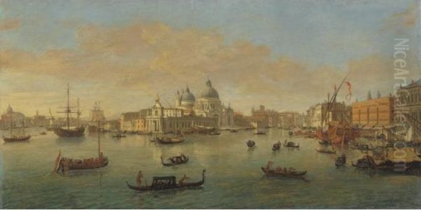 Venice, A View Of The Bacino Di 
San Marco Looking West, With The Punta Della Dogana And The Church Of 
Santa Maria Della Salute Oil Painting by (circle of) Wittel, Gaspar van (Vanvitelli)