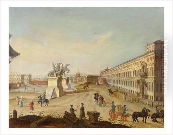 Ecole Romaine Vers 1820 Oil Painting by (circle of) Wittel, Gaspar van (Vanvitelli)