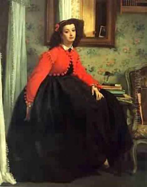 Portrait of Mlle L L Oil Painting by James Jacques Joseph Tissot