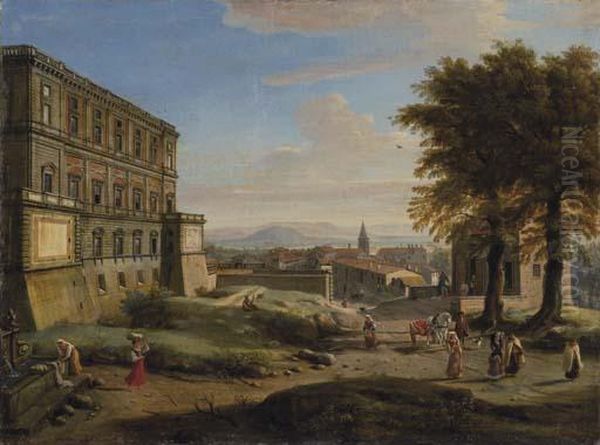 Caprarola: Palazzo Farnese Oil Painting by (circle of) Wittel, Gaspar van (Vanvitelli)