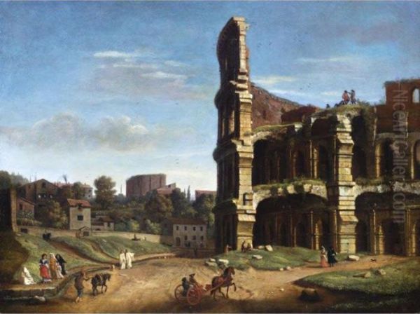 Rome, A View Of The Colosseum From The Meta Sudans by (circle of) Wittel, Gaspar van (Vanvitelli)