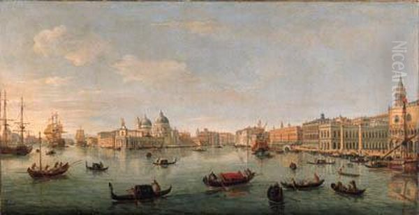 The Bacino Di San Marco, Venice,
 Looking West Towards The Mouth Ofthe Grand Canal, The Doge's Palace, 
The Piazzetta, And Theredentore, With The Bucintoro And Other Shipping Oil Painting by (circle of) Wittel, Gaspar van (Vanvitelli)