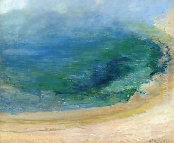 Edge Of The Emerald Pool Yellowstone Oil Painting by John Henry Twachtman