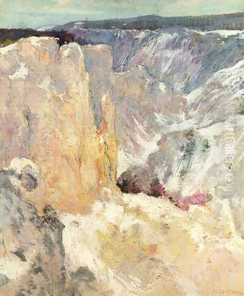 Canyon In The Yellowstone Oil Painting by John Henry Twachtman