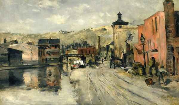 Miami Canal Cincinnati Oil Painting by John Henry Twachtman