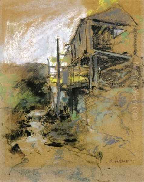 Abandoned Mill Branchville Connecticut Oil Painting by John Henry Twachtman