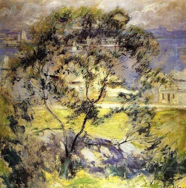 Wild Cherry Tree Oil Painting by John Henry Twachtman