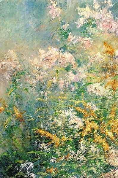 Meadow Flowers Aka Golden Rod And Wild Asters Oil Painting by John Henry Twachtman