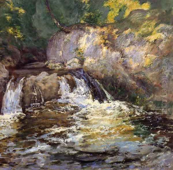 Waterfall Oil Painting by John Henry Twachtman