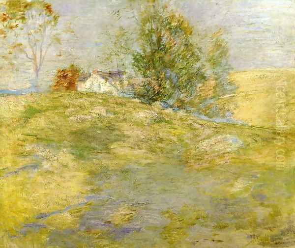 Artists Home In Autumn Greenwich Connecticut Oil Painting by John Henry Twachtman