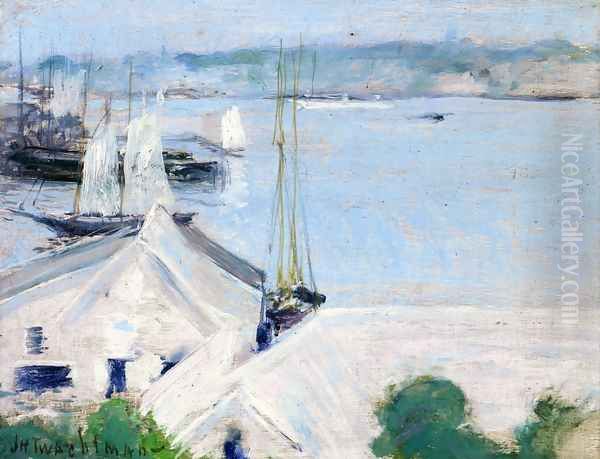 Boats At Anchor Oil Painting by John Henry Twachtman