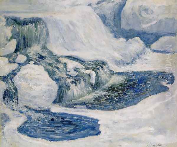 Falls In January Oil Painting by John Henry Twachtman