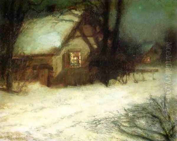 The Christmas Tree Oil Painting by John Henry Twachtman