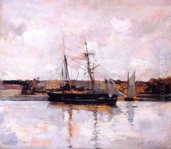 Boats At Dieppe Oil Painting by John Henry Twachtman