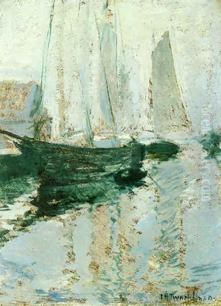 Gloucester Boats Oil Painting by John Henry Twachtman