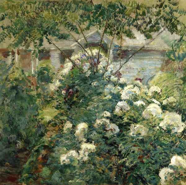 Greenwich Garden Oil Painting by John Henry Twachtman