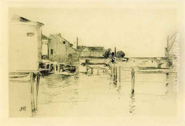 Bridgeport Oil Painting by John Henry Twachtman