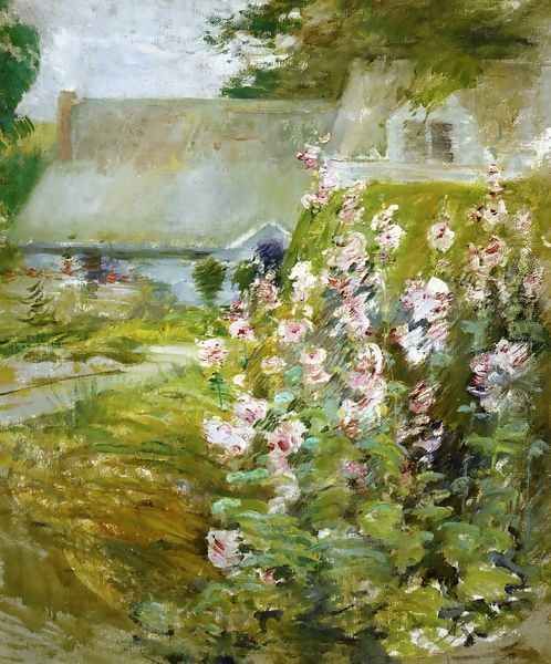 Hollyhocks2 Oil Painting by John Henry Twachtman