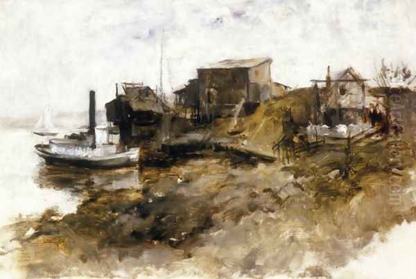 Harbor View Oil Painting by John Henry Twachtman