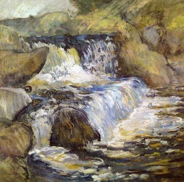 The Cascade Oil Painting by John Henry Twachtman