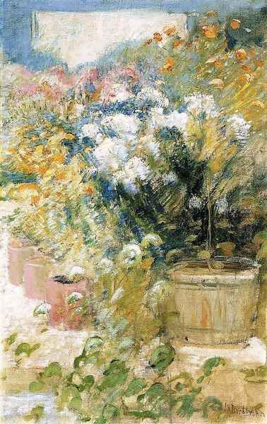 In The Greenhouse Oil Painting by John Henry Twachtman